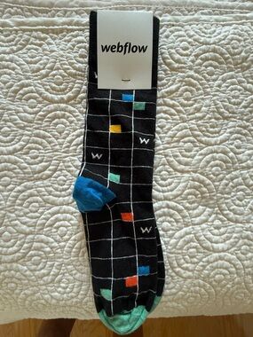 Men’s Black Grid Pattern Socks with Colorful Accents
